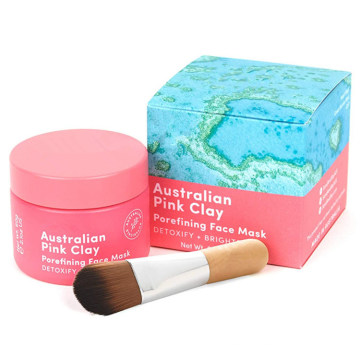 Custom Australian Pink Clay Porefining Skin Care Gesichtsmaske mit Pinsel